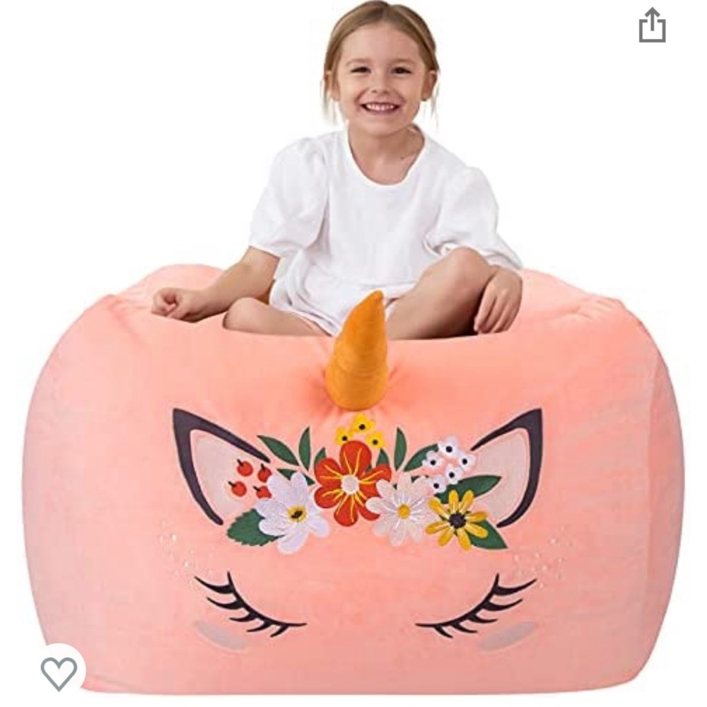 Aubliss unicorn stuff animal bean bag storage